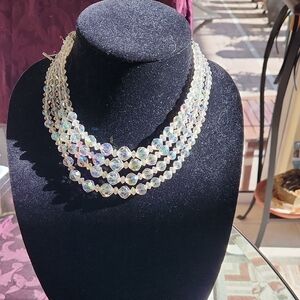 Vintage Multi-Strand Crystal Necklace